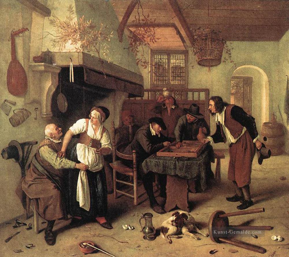 in der Taverne Holländischen Genre Maler Jan Steen Ölgemälde